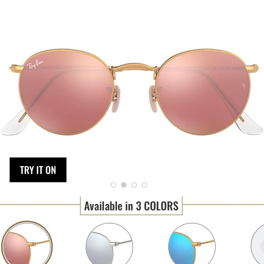 rose gold Ray-Ban round flash lenses sunglasses 💕